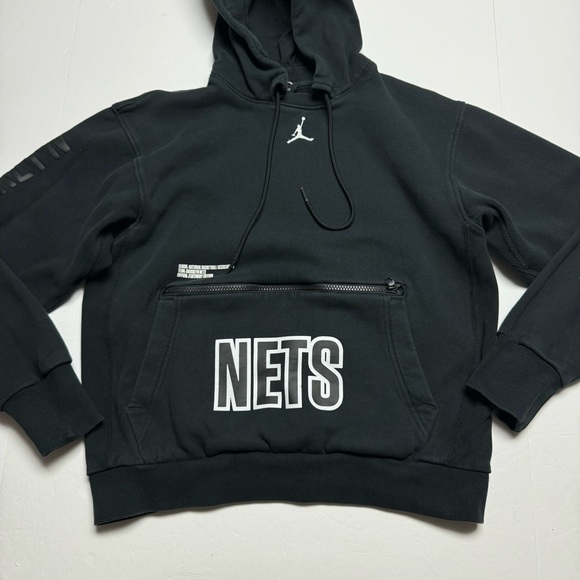 Nike Jordan Brooklyn Nets Courtside Statement Edition Hoodie In Black Size: S - Picture 1 of 10